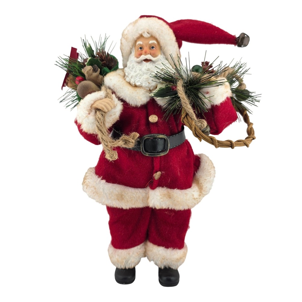 Ashland Santa Claus Figurine Rustic Christmas Decor Red OS Good Standing Figure